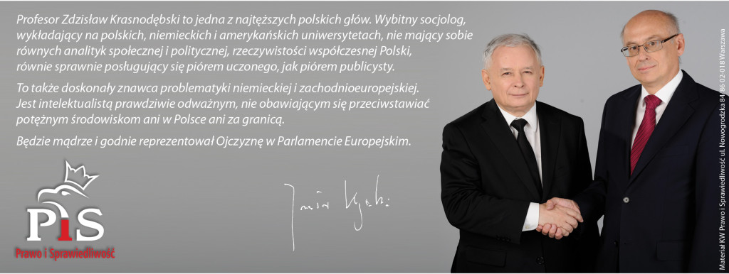 Baner poparcie j.Kaczyńskiego